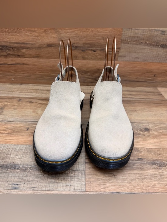 Dr. Martens CARLSON Size L9 M8 Mules Casual Beige Suede Slingback Shoes